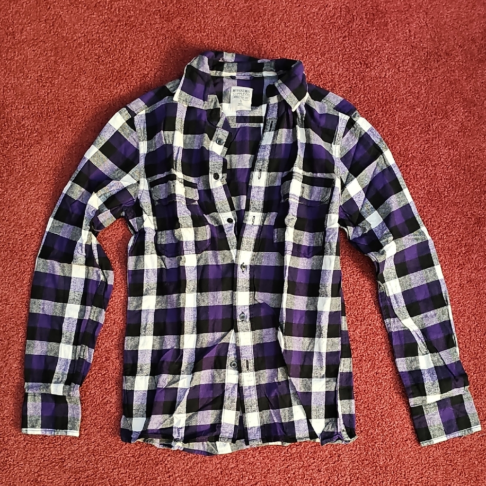 Men's Mossimo Supply Co. Purple and Black Plaid Shirt